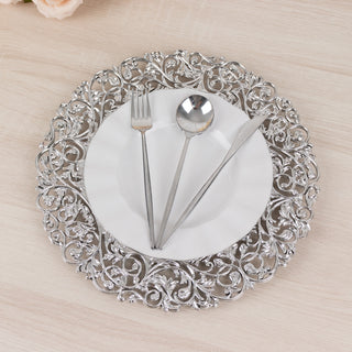 Silver Dinner Chargers for Event Tabletop Decor