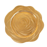 6 Pack Metallic Gold Acrylic Charger Plates With Ribbed Rose Pattern