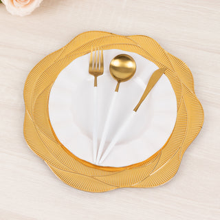 <strong>Elegant Floral Metallic Gold Charger Plates</strong>