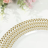 6 Pack Clear Acrylic Charger Plates With Wheat Pattern Gold Rim
