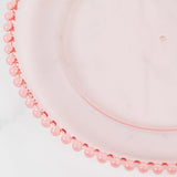 6 Pack 12inch Transparent Blush Beaded Rim Acrylic Charger Plates#whtbkgd