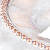 6 Pack | 12inch Clear/Rose Gold Acrylic Beaded Rim Charger Plates#whtbkgd_99