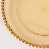 6 Pack 13inch Amber Gold Acrylic Plastic Beaded Rim Charger Plates#whtbkgd