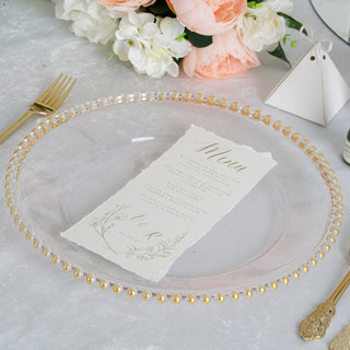 Create a Memorable Dining Experience with Clear/Gold Acrylic Plastic Charger Plates