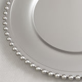 6 Pack | 12inch Silver Acrylic Plastic Beaded Rim Charger Plates#whtbkgd_99