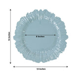 10 Pack Economy Reef Plastic Charger Plates – 13inch Dusty Blue Dinner Plate Chargers