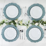 10 Pack Economy Reef Plastic Charger Plates – 13inch Dusty Blue Dinner Plate Chargers for Weddings