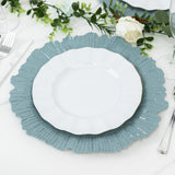10 Pack Economy Reef Plastic Charger Plates – 13inch Dusty Blue Dinner Plate Chargers for Weddings