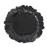 Black decorative plate with ruffled edge design #whtbkgd