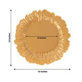 10 Pack Economy Reef Plastic Charger Plates – 13inch Gold Dinner Plate Chargers Weddings