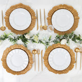 10 Pack Economy Reef Plastic Charger Plates – 13inch Gold Dinner Plate Chargers Weddings, Parties