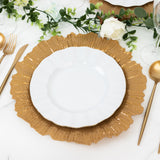 10 Pack Economy Reef Plastic Charger Plates – 13inch Gold Dinner Plate Chargers Weddings, Parties