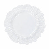 Clear plastic appetizer plate with ruffled edge for elegant serving. #whtbkgd