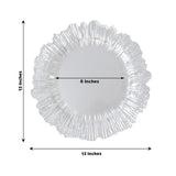 10 Pack Economy Plastic Charger Plates – 13inch Silver Reef Rim Design Chargers Wedding