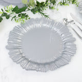10 Pack Economy Reef Plastic Charger Plates – 13inch Silver Dinner Plate Chargers Weddings, Parties