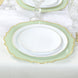 10 Pack Sage Green Economy Plastic Charger Plates With Gold Scalloped Rim