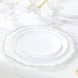 10 Pack White Economy Plastic Charger Plates With Silver Scalloped Rim