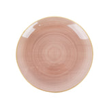 Pink decorative plate with a glossy finish and gold rim #whtbkgd