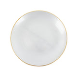 White decorative plate with gold rim #whtbkgd