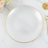 Elegant white plate with gold rim, designed for stylish dining.