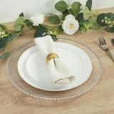 10-Pack Economy Round Plastic Charger Plates 13inch Clear with Silver Beaded Rim