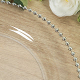 10-Pack Economy Round Plastic Charger Plates 13inch Clear with Silver Beaded Rim