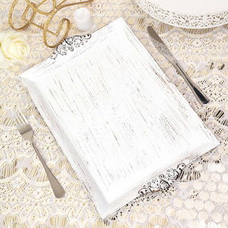 Create a Luxe Look with Antique White Wash Rectangle Decorative Acrylic Serving Trays