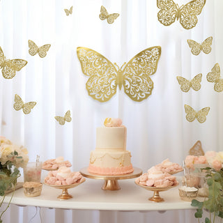 Versatile Metallic Gold Butterfly 3D Wall Decor