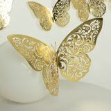 10 Pack Metallic Gold Foil Large 3D Butterfly Wall Sticker Butterfly Paper Charger Placemat 9x14inch