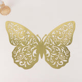 10 Pack Metallic Gold Foil Jumbo 3D Butterfly Wall Stickers, Disposable Paper Charger