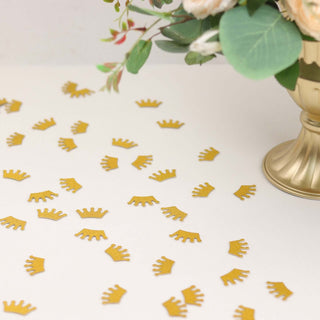 Add a Touch of Elegance with Gold Glitter Crown Paper Confetti