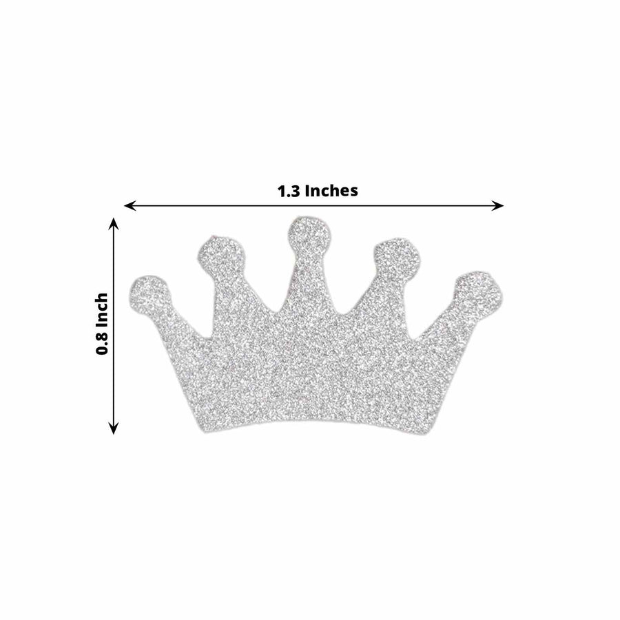 300 Pcs Silver Glitter Crown Paper Confetti Table Scatters, Princess Party Decoration