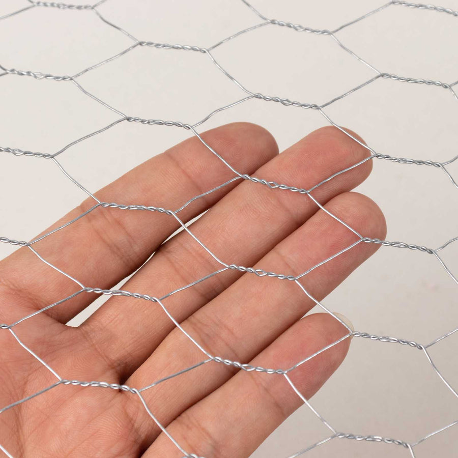12"x16ft Silver Galvanized Metal Hexagonal Chicken Wire Mesh For DIY Crafts