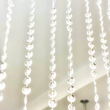 Acrylic Crystal Beaded Curtain with Fabric Rod Pocket, 43 Strands Room Divider Clear Diamond