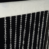 Acrylic Crystal Beaded Curtain with Fabric Rod Pocket, 43 Strands Room Divider Clear Diamond