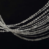 Acrylic Crystal Beaded Curtain with Fabric Rod Pocket, 43 Strands Room Divider Clear Diamond