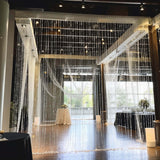 Acrylic Crystal Beaded Curtain with Fabric Rod Pocket, 43 Strands Room Divider Clear Diamond