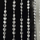 Acrylic Crystal Beaded Curtain with Fabric Rod Pocket, 43 Strands Room Divider