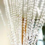 Acrylic Crystal Beaded Curtain with Fabric Rod Pocket, 43 Strands Room Divider