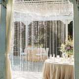 Acrylic Crystal Beaded Curtain with Fabric Rod Pocket, 43 Strands Room Divider