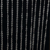 Acrylic Crystal Beaded Curtain with Fabric Rod Pocket, 43 Strands Room Divider Clear