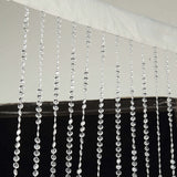 Acrylic Crystal Beaded Curtain with Fabric Rod Pocket, 43 Strands Room Divider Clear