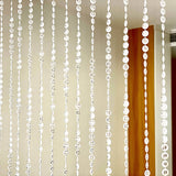 Acrylic Crystal Beaded Curtain with Fabric Rod Pocket, 43 Strands Room Divider Clear