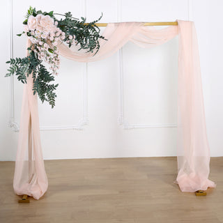 Elegant Blush Sheer Organza Wedding Arch Drapery