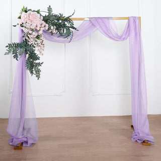 Add Elegance to Your Event with the 18ft Lavender Lilac Rose Sheer Organza Wedding Arch Drapery Fabric