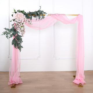 Elegant Pink Sheer Organza Wedding Arch Drapery Fabric