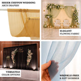 Sheer backdrop curtain with rod pocket for quick installation 