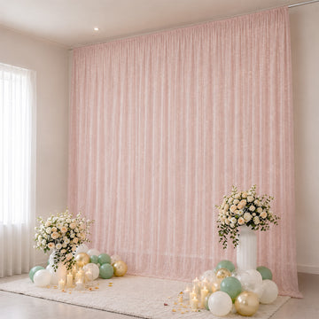 Sheer Backdrop Curtain Panel 10ft × 14ft Blush – Wedding Arch Drape with Rod Pocket, Ceiling Draping Fabric