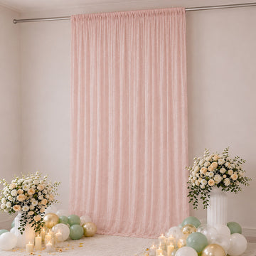 Sheer Backdrop Curtain Panel 10ft × 14ft Blush – Wedding Arch Drape with Rod Pocket, Ceiling Draping Fabric