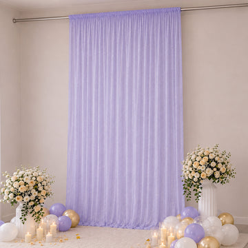 Sheer Backdrop Curtain Panel 10ft × 14ft Lavender Lilac – Wedding Arch Drape with Rod Pocket, Ceiling Draping Fabric